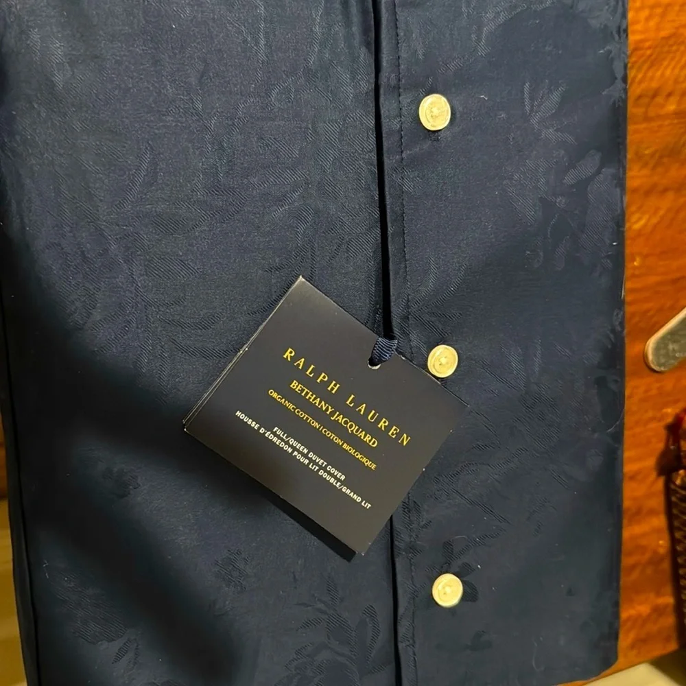 NWT Ralph Lauren Home‎ Bethany Jacquard Full/ Queen Duvet Cover in Polo Navy
